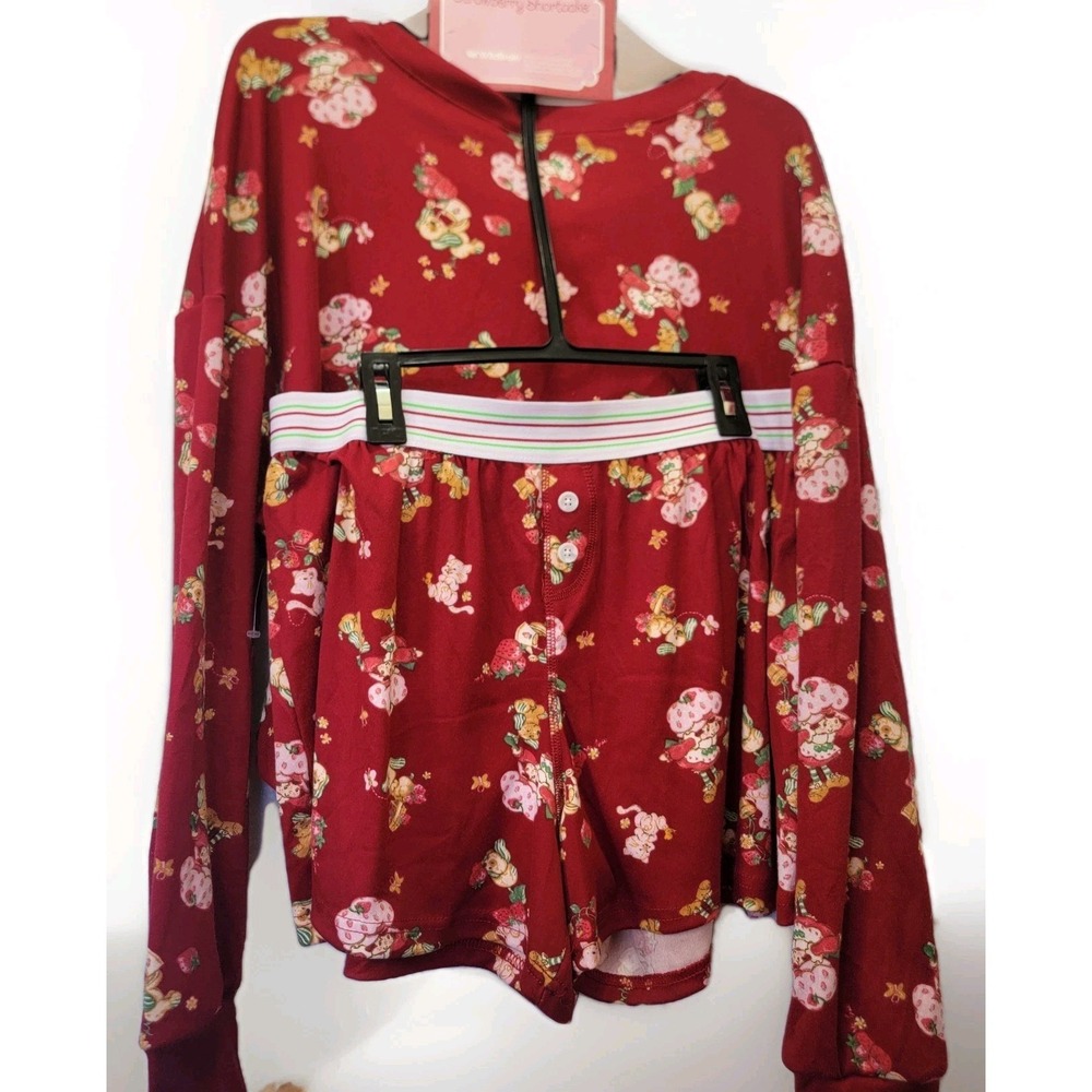 Strawberry Shortcake All Over Print Women Small Shorts 2 Pc Set Pajamas Soft NWT